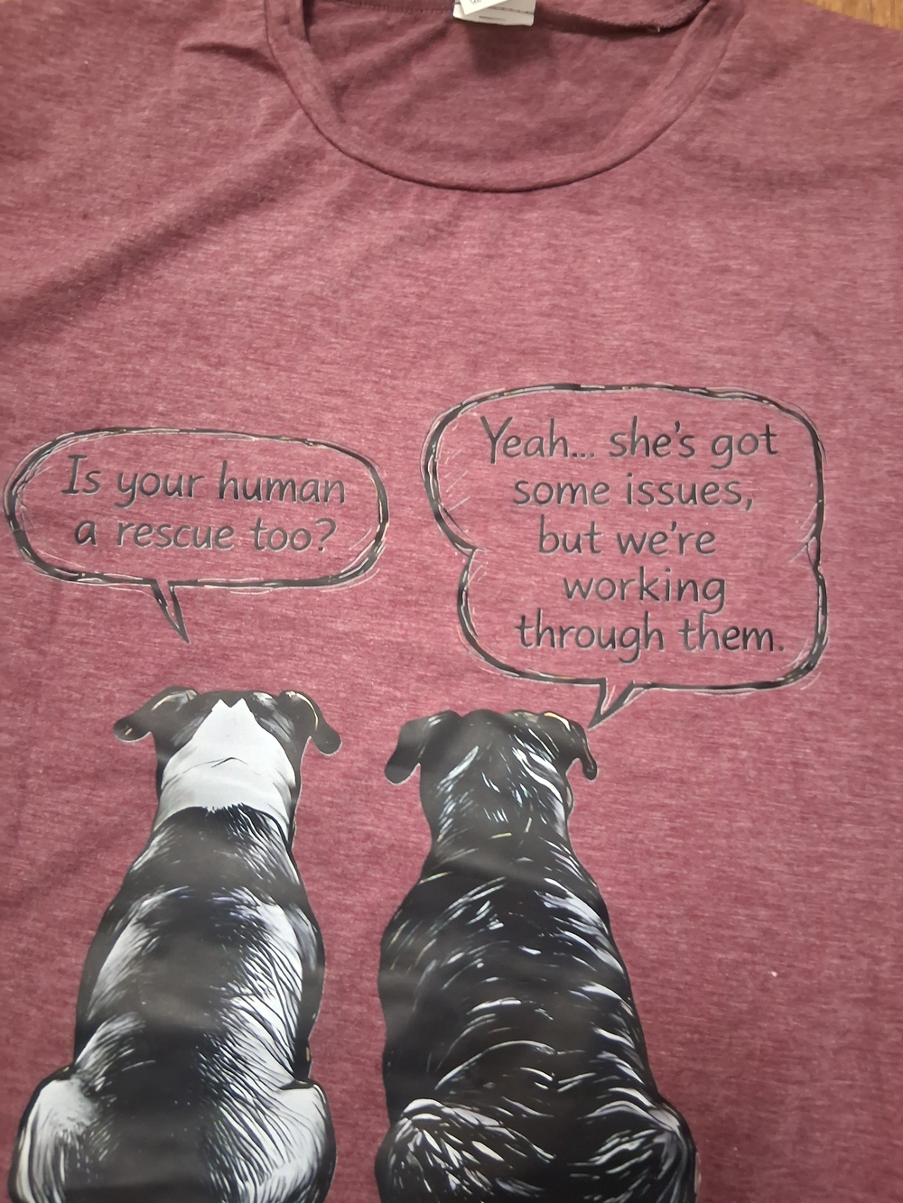 Rescue Dog Graphic Tee - Heather Maroon